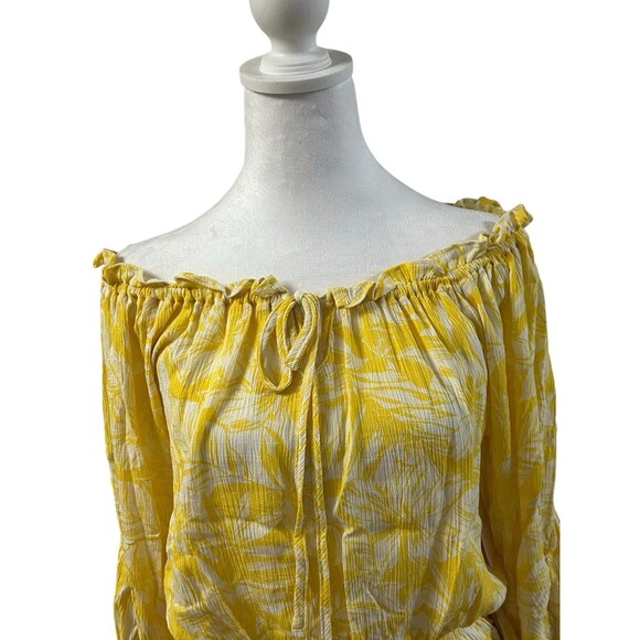 Stella & Ginger Woman's Yellow‎ Off The Shoulder Top Sz M - Picture 2 of 6